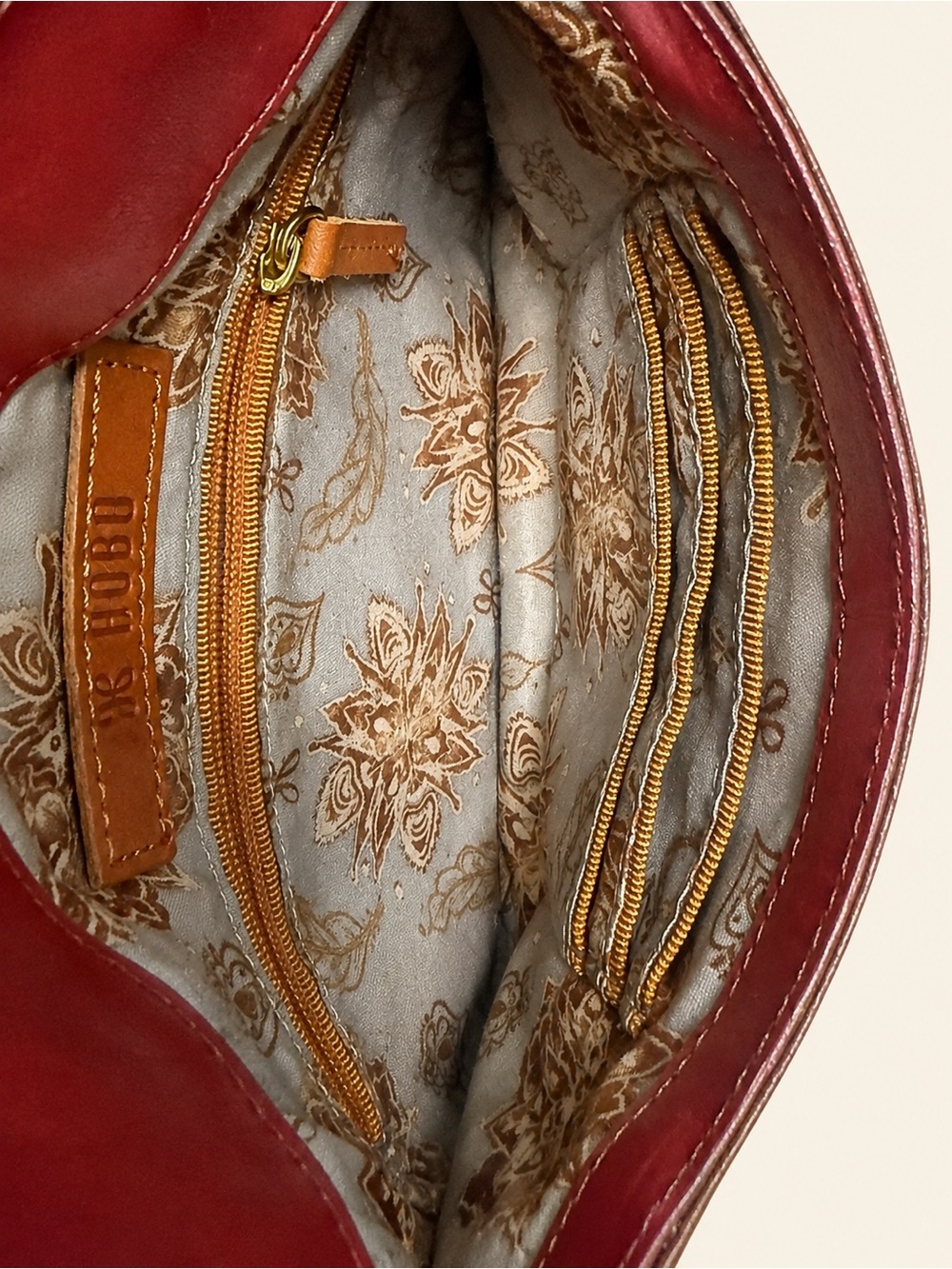 HOBO Sparrow Leather Crossbody Bag Logan Red + Dust Bag - Picture 8 of 12
